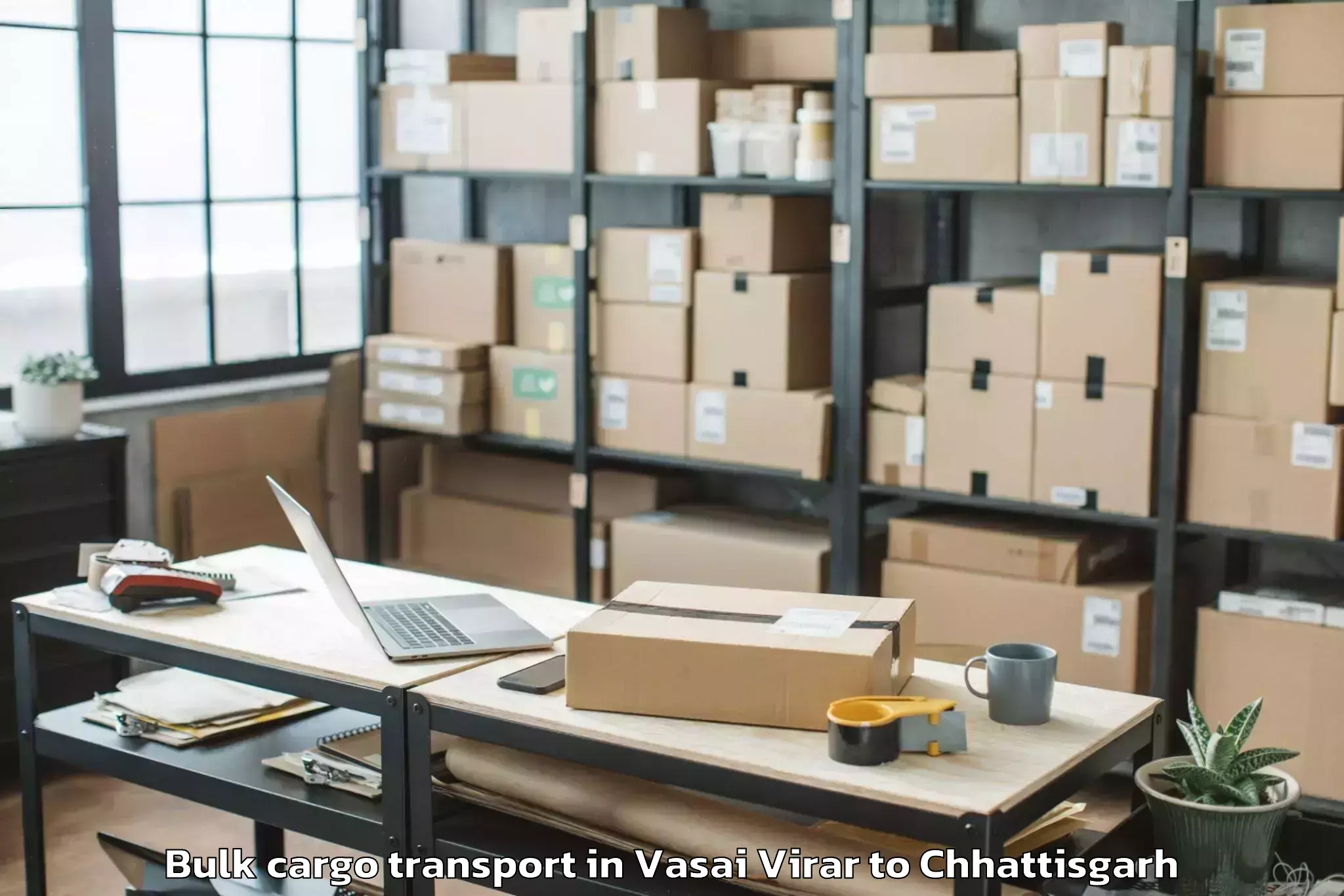 Top Vasai Virar to Bijapur Chhattisgarh Bulk Cargo Transport Available